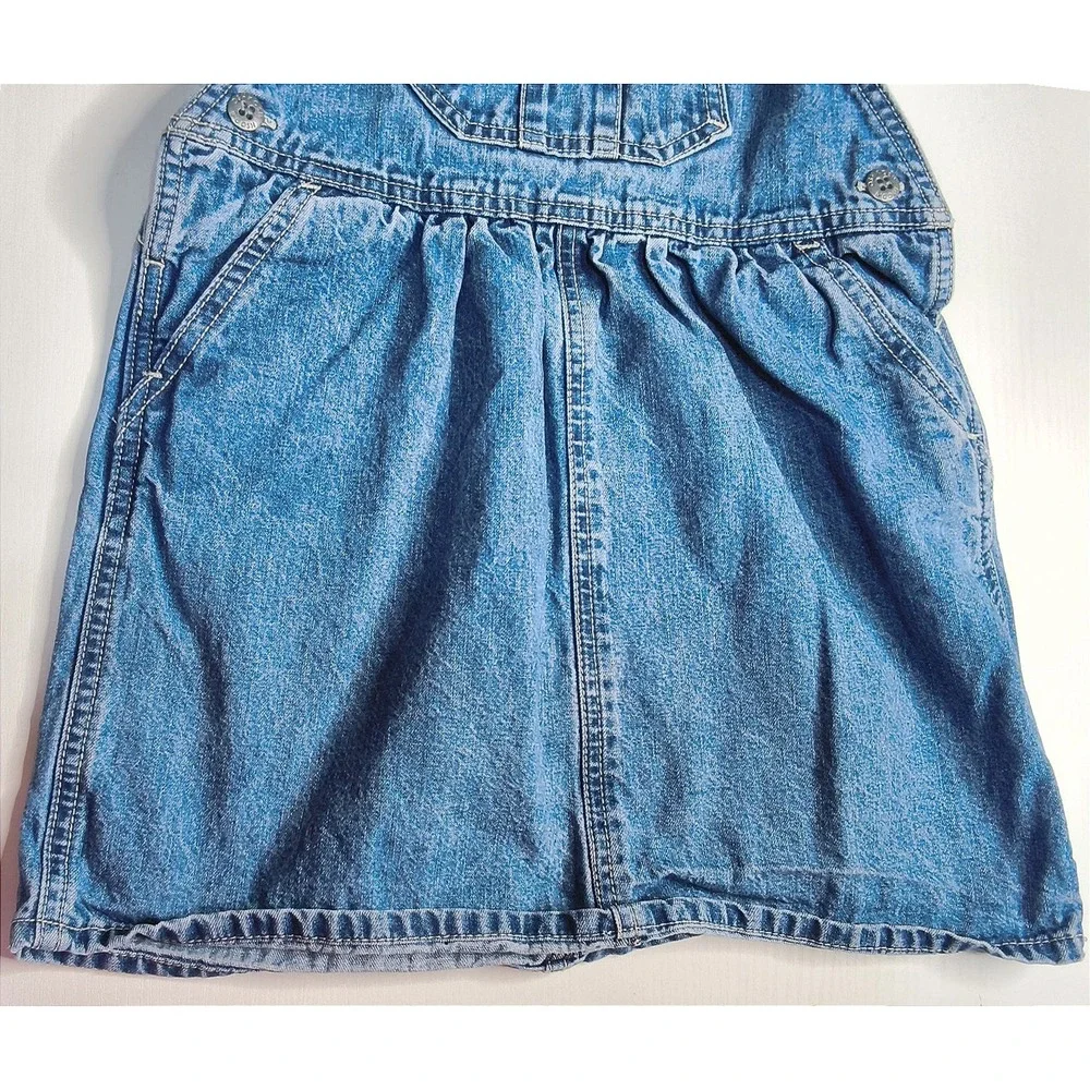 Vintage OshKosh Bgosh Denim Overall Jumper Dress Kids 4T Blue‎ Cotton Pinafore